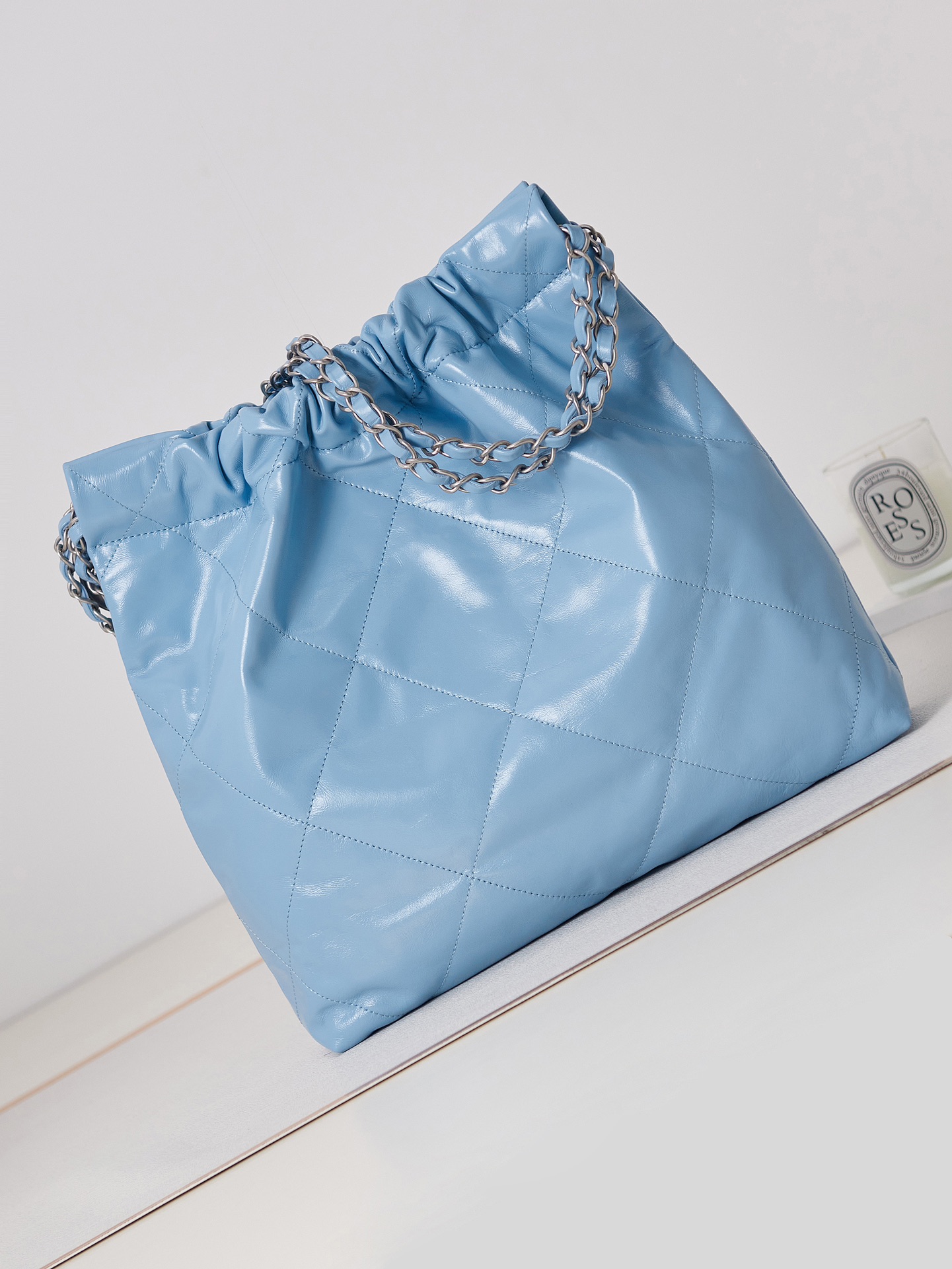 Calfskin 22 Small Handbag Shoulder Bag AS3260 Light Blue